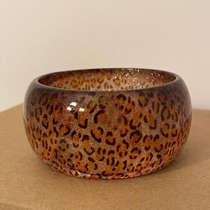 Bangel Chunky Cheetah Print Glitter Bracelet